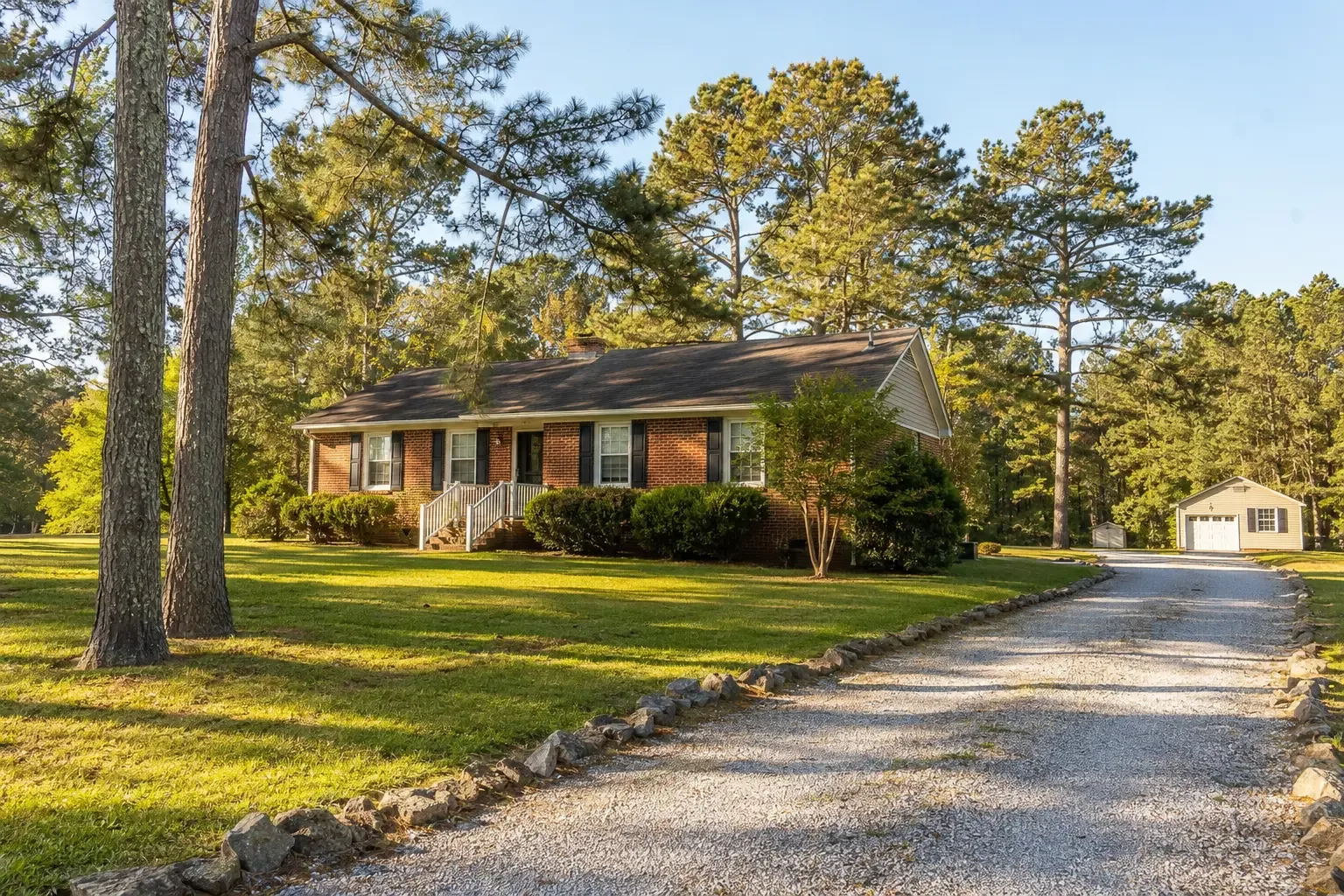 A home on a larger lot with a detached outbuilding